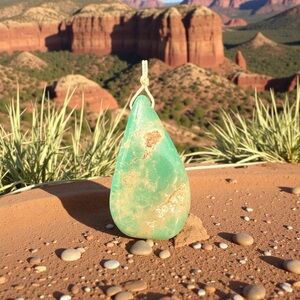Teardrop BIG Beautiful Turquoise Pendant
